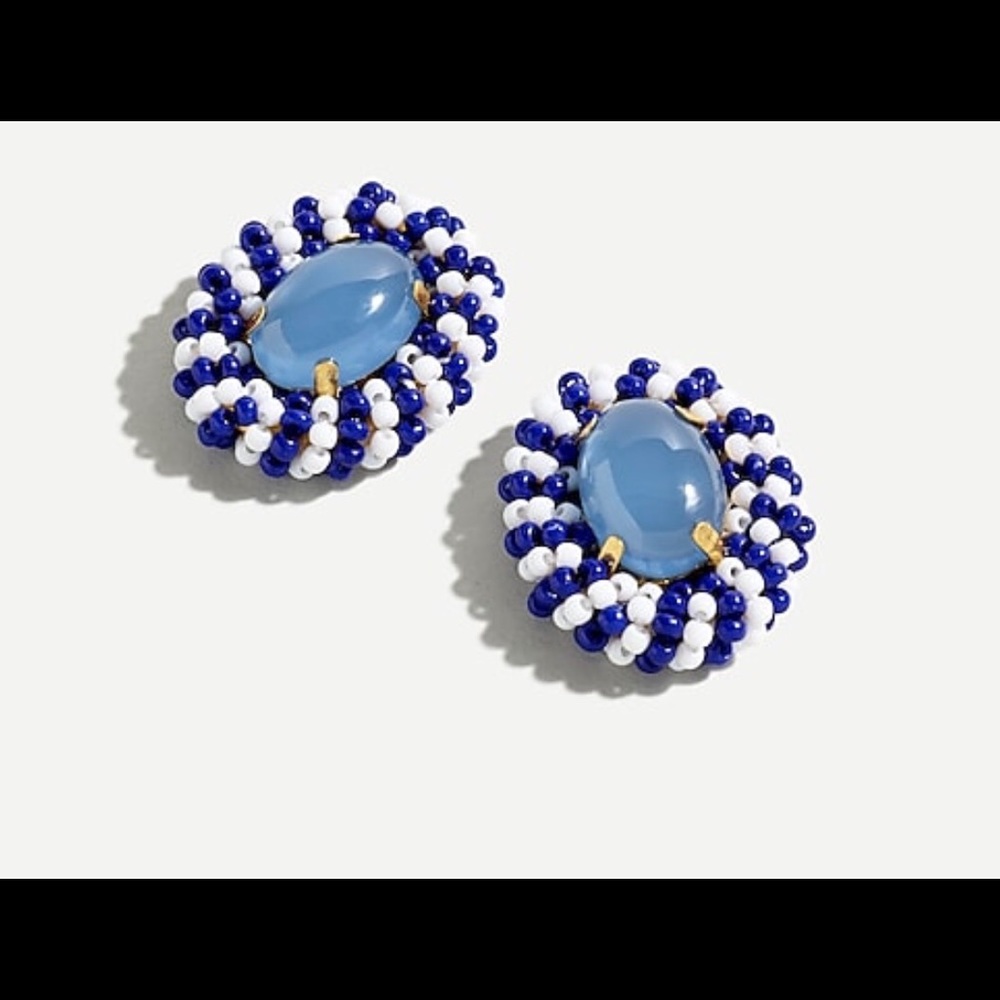 Vintage Nautical Vibe J Crew Blue White  Earrings
